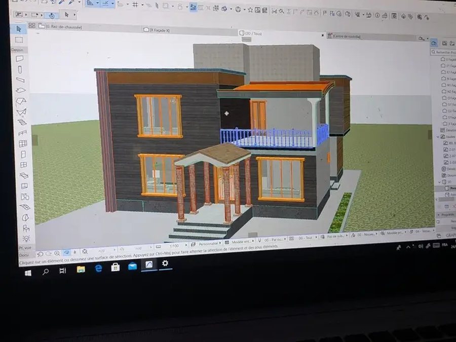 Modélisation 3D en cours de réalisation (ArchiCAD)